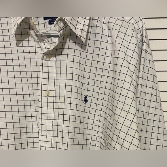 Ralph Lauren Men's White and Black Plaid Shirt - Picture 2 of 3
